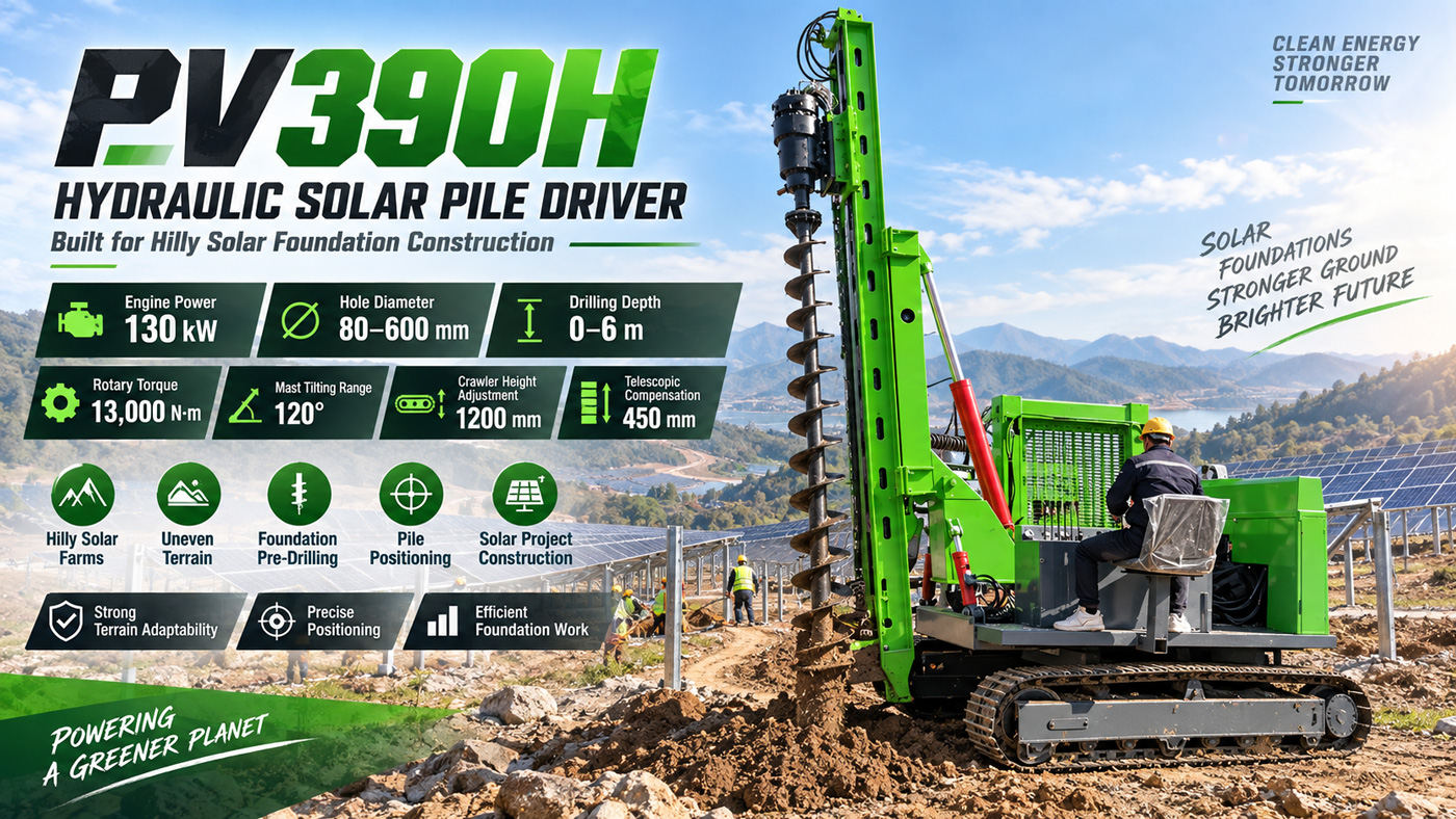 PV390H Mesin Pancang Fotovoltaik