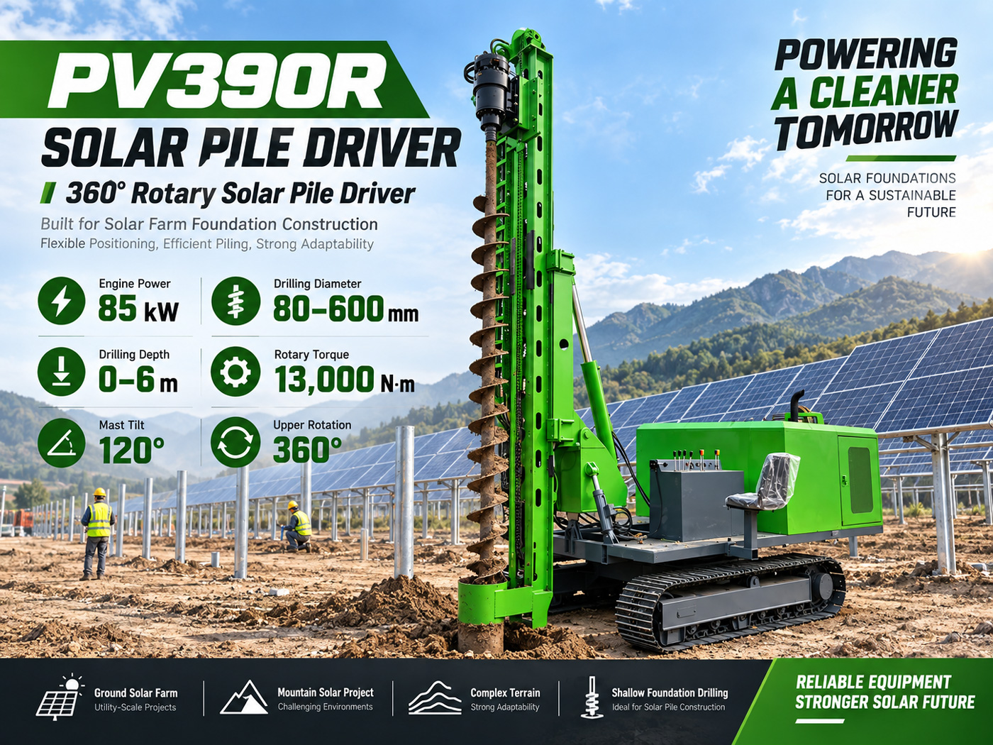 PV390R Mesin Pancang Fotovoltaik