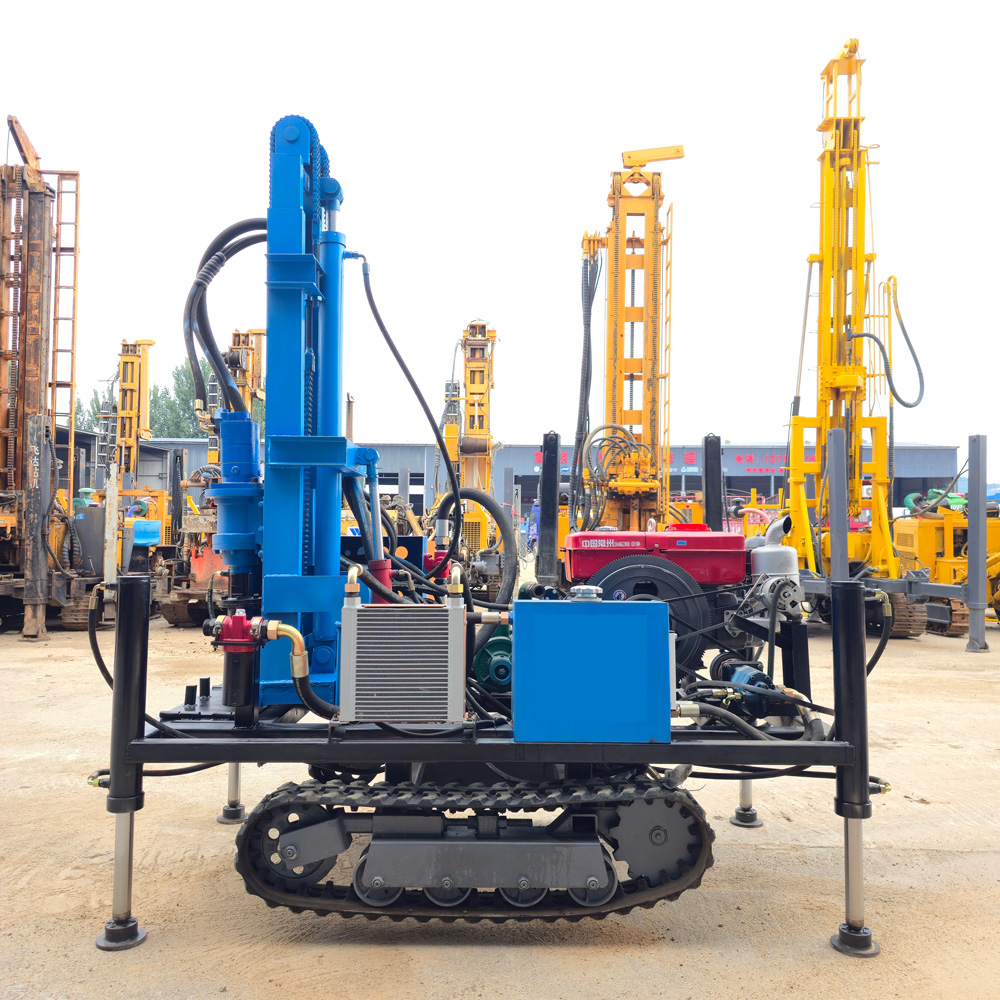 Tampilan keseluruhan rig sumur air crawler WR180E