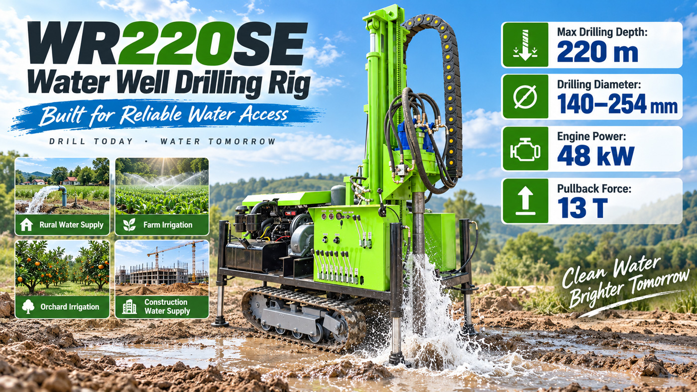 WR220SE Rig Pengeboran Sumur Air Tipe Track