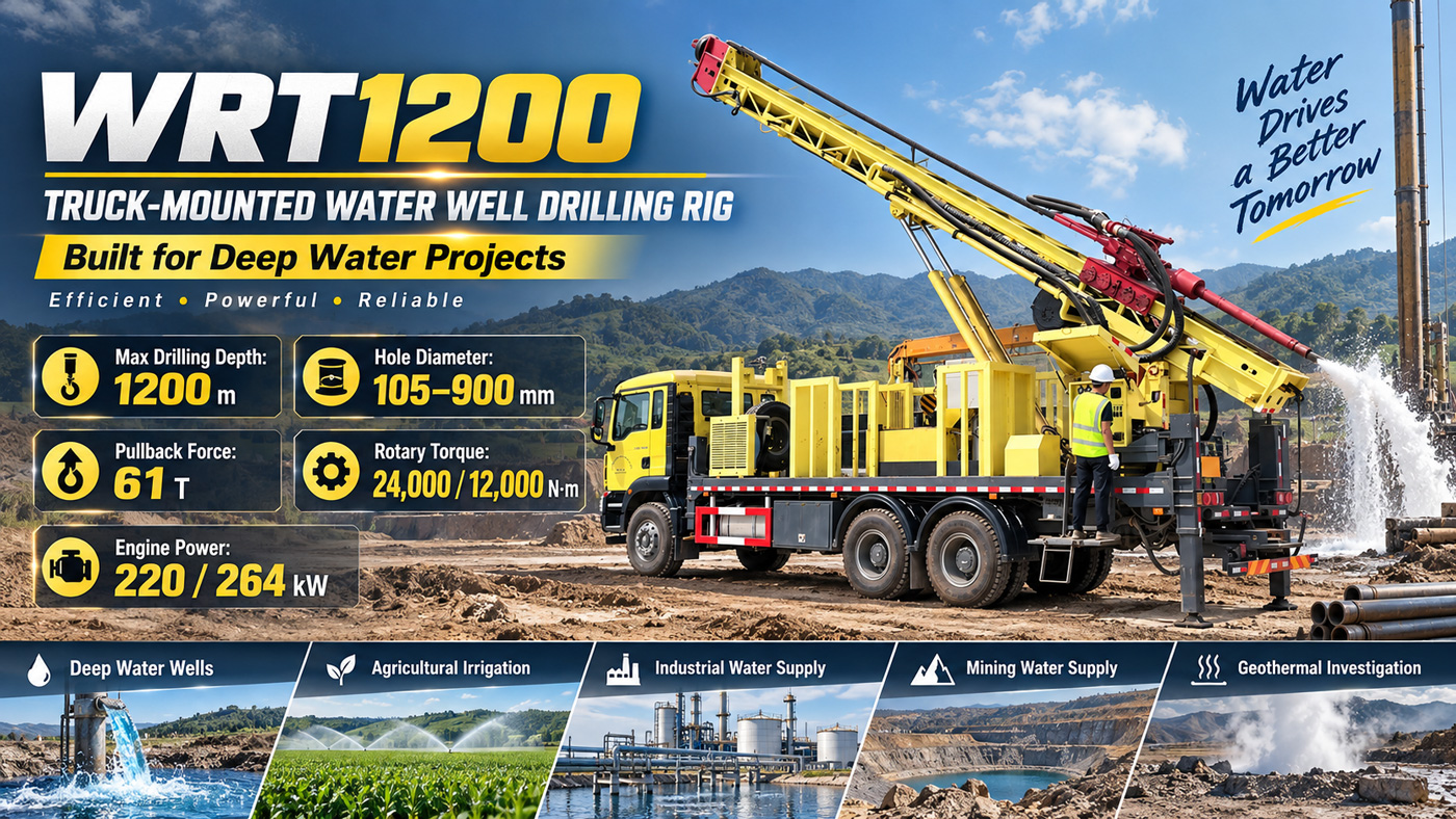 WRT1200 Rig Pengeboran Sumur Air Tipe Truk
